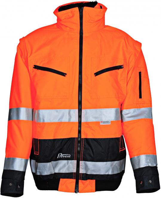 Asatex Prevent Warnschutz-Pilotenjacke Orange/Dunkelblau | L