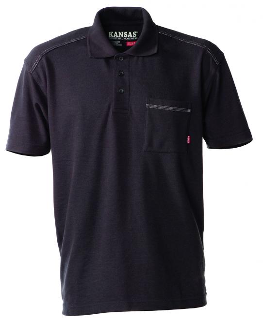Fristads-Kansas Match Poloshirt Schwarz | XXL
