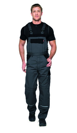 Fristads-Kansas ICON Latzhose Grau / Schwarz | C 152